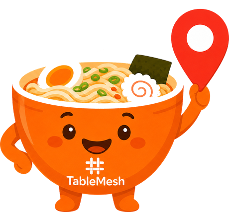 TableMesh mascot at a restaurant location
